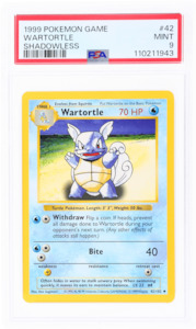 1999 Pokémon Base Set Wartortle Shadowless #42 PSA 9