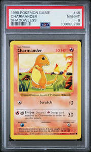 1999 Pokémon Base Set Charmander Shadowless #46 PSA 8