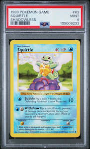 1999 Pokémon Base Set Squirtle Shadowless #63 PSA 9