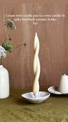 Candle And Ceramic Sets: Twist candle & ceramic holder set