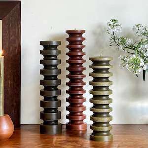 Products: Auburn Ridged Pillar Candle