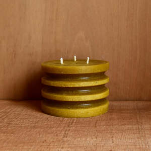 Nz Beeswax Candles: Ridged Squat Candle