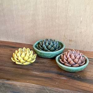 Candle And Ceramic Sets: Sage Ceramic Dish & Candle Sets