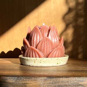 Candle And Ceramic Sets: Large Lotus & Ceramic Plate Set