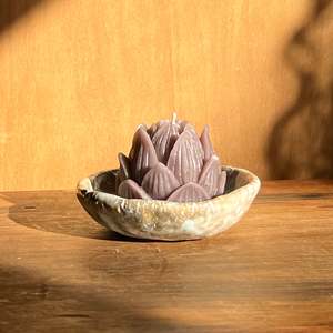 Candle And Ceramic Sets: Milky Glaze Mini Lotus and Dish Sets