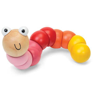 Wooden Toy: Wooden mini worm pink