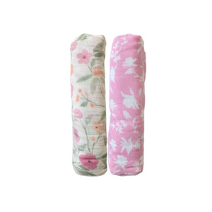 Bundled Deals: Aden + Anais Cotton Muslin Swaddles - FLORAL RANGE (TWO PACK)