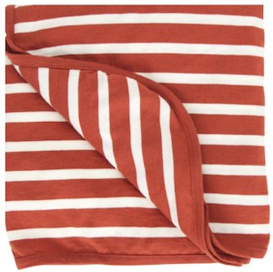 Woolbabe Merino Blankets Gowns And Sleeping Bags: Woolbabe Merino/Organic Cotton blanket - Lava Stripe