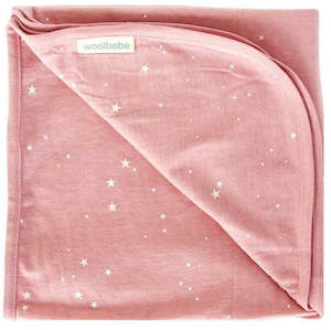 Woolbabe Merino/Organic Cotton blanket - Dusky Pink Stars