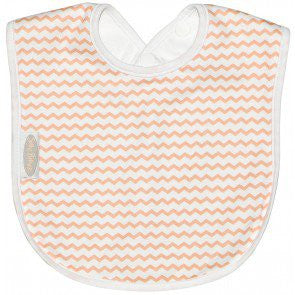 Jersey Cotton: Jersey Cotton Bib - Peach Chevron