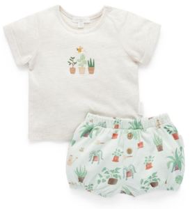 Purebaby Organic Cotton And Gorgeousness: Purebaby Little Gardener T-shirt and Short Set