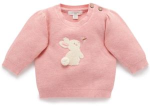 Purebaby Organic Cotton And Gorgeousness: Purebaby Bunny Jumper - Dusky Rose