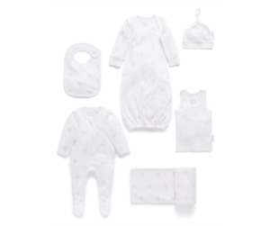 Purebaby Organic Cotton And Gorgeousness: Purebaby Newborn Giftset - pink tree