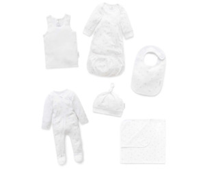 Purebaby Organic Cotton And Gorgeousness: Purebaby Newborn Giftset - grey leaf