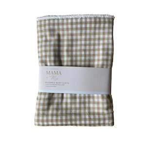 Baby Shower Gifts: Mama + Me - Burp Cloth - Taupe Gingham