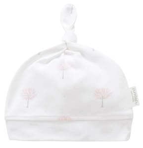 Summer Sale: Purebaby organic cotton knot hat - pink tree