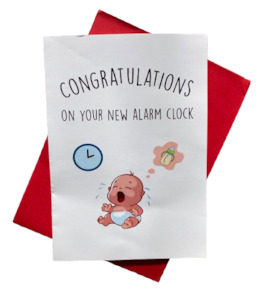 New Arrivals: New Baby Card - Alarm Clock