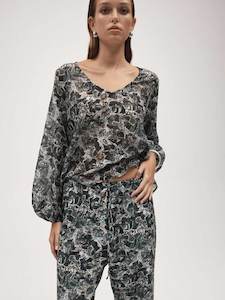 Tops: Everly Top Flora Marble