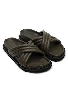 Footwear: Trio Slide Khaki