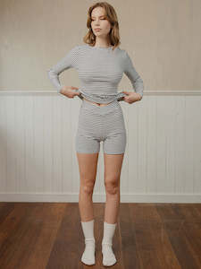 Caitlin Crisp: Minnie Shorts Navy Stripe