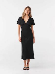 Amelia V Neck Dress Black
