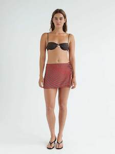 Mise Label: Ida Skirt Brown And Red Stripe