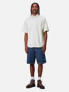 Single Knee Short Blue Stone Washed