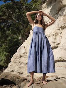 Sophie: Go To Dress Denim Stripe