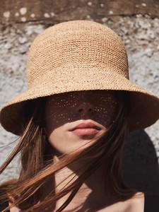 Hats: Raffia Bucket Hat Natural