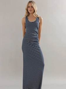 Caitlin Crisp: Pitstop Dress Navy Stripe