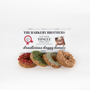 Products: Droolicious Donuts Beef 4 pack The Barkery Brothers