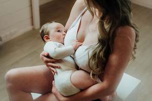 Basic Cross-Back Maternity Bra (White)