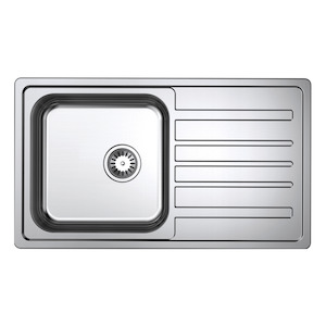 Kitchen Sinks: Burns & Ferrall Omega 400 Single Sink with Drainer