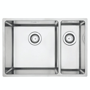 Kitchen Sinks: Mercer Pressato 400/180 Double Sink