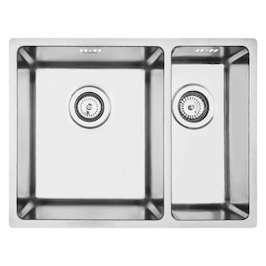 Kitchen Sinks: Mercer Pressato 340/180 Double Sink