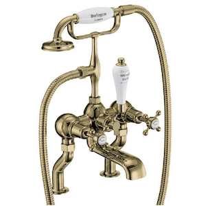 Bath Taps: Burlington Claremont Deck Mounted Bath/Shower Mixer | Gold