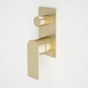 Caroma Urbane II Rectangular Shower Mixer with Diverter | Brushed Brass