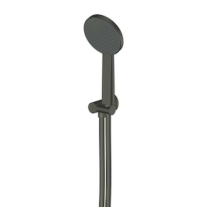 Hand Showers: Greens Glide RainBoost Hand Shower with Wall Outlet Bracket | Gunmetal