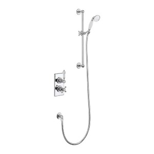 Burlington Trent Thermostatic Single Outlet Concealed Shower Valve with Rail, Ho&hellip;