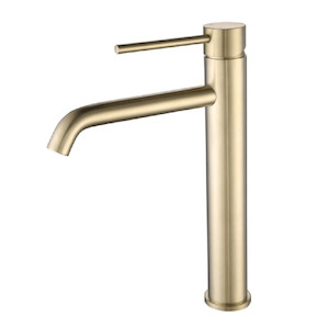 Newtech Evoke High Rise Basin Mixer | Brushed Brass