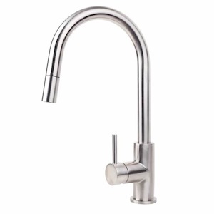Swiss Kitchen Mixer with Pull Out Spout | Brushed Stainless Steel