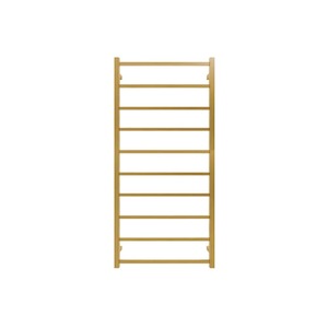 Bathroom: Tranquillity Jersey Square Heated Towel Ladder 1340 x 620mm | Brushed Brass
