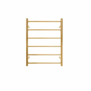 Tranquillity Jersey Round Heated Towel Ladder 780 x 600mm | Brushed Brass