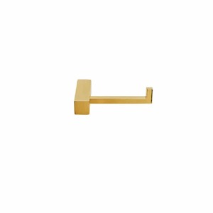 Accessories: Tranquillity Square Toilet Roll Holder | Brushed Brass