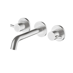 Laundry 1: Swiss Wall Mounted Spout & Tap Set | Brushed Stainless Steel