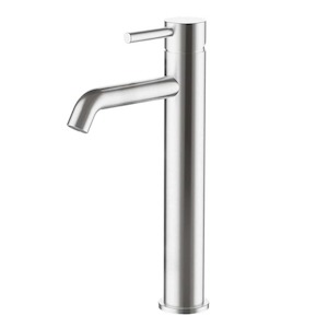 Swiss Tall Basin Mixer | Brushed Stainless Steel
