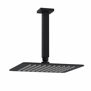 Como Square Ceiling Mount Rainhead | Matte Black