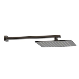 Como Square Wall Mount Rainhead | Brushed Gunmetal