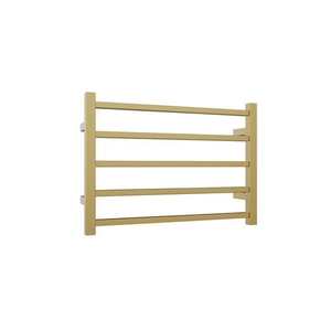 Towel Rails Ladders: Newtech Quadro 5 Bar Heated Towel Ladder 530mm | Brushed Brass