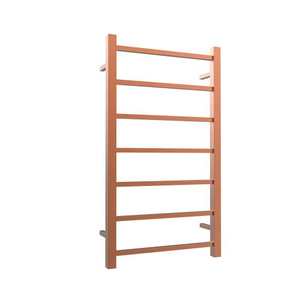 Newtech Quadro 7 Bar Heated Towel Ladder 800mm | Brushed Copper